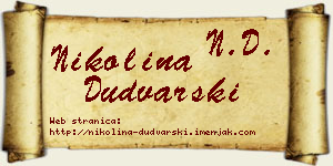 Nikolina Dudvarski vizit kartica